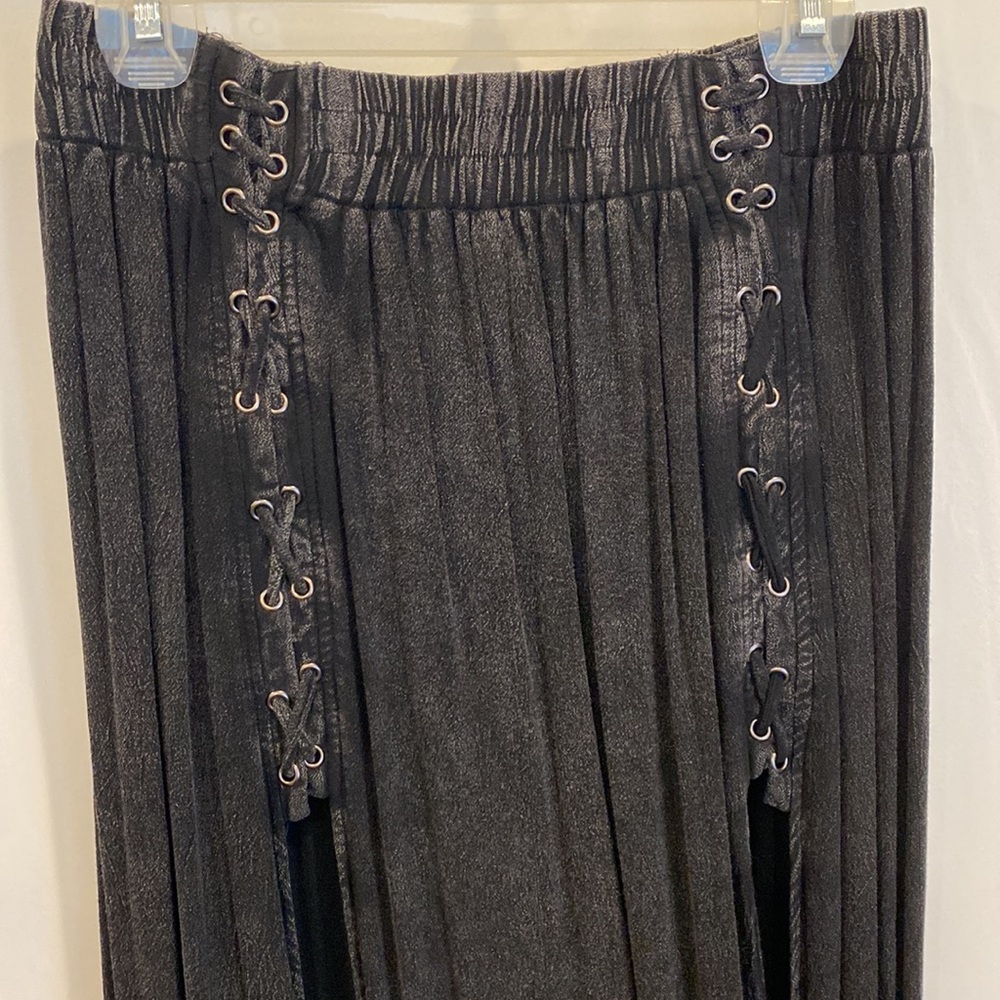 Long maxi skirt antique black with slits - Picture 3 of 5